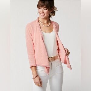Spartina 449 Clara Convertible Top Cardigan Medium Soft Rose